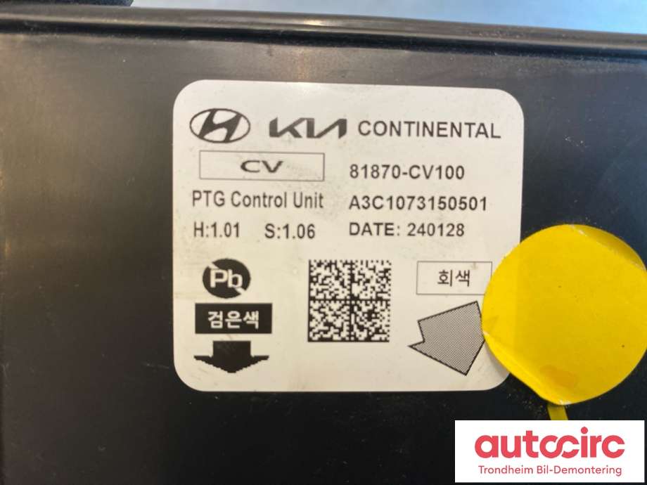 Styreenhet elektrisk bakluke til Kia EV6 2021-->>  (CONTINENTAL|81870-CV100|A3C1073150501|)