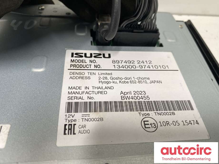 Bilstereo navigasjon skjerm til Isuzu D-Max 2021-->> (Type III)  (8974922412|134000-97410101|)