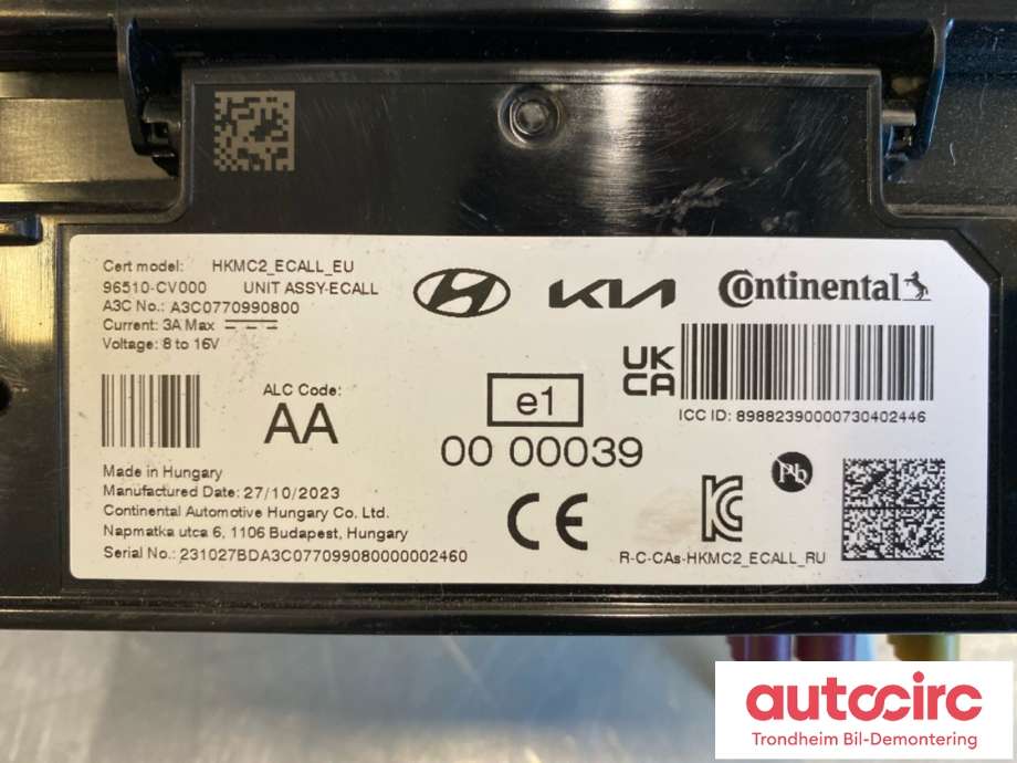 Styreenhet diverse til Kia EV6 2021-->> (96510-CV000|)