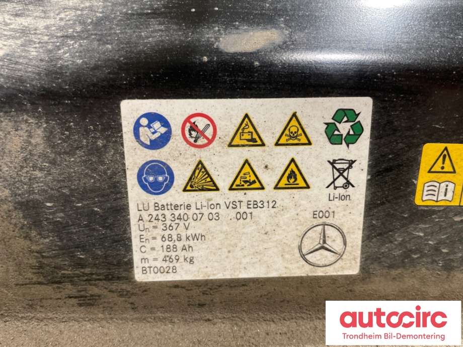 Batteripakke elbil til Mercedes EQA 2021-->> (66.5 KWH|A2433400703||EB312)