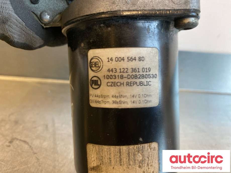 Viskermotor frontrute til Citroën Jumpy 2007-2016 (Type II) (6405 GE|14 004 564 80|)