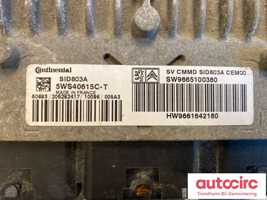 Styreenhet motor til Citroën Jumpy 2007-2016 (Type II)  (CONTINENTAL|1943 GY|16 095 238 80|16 776 154 80| 9665100380)
