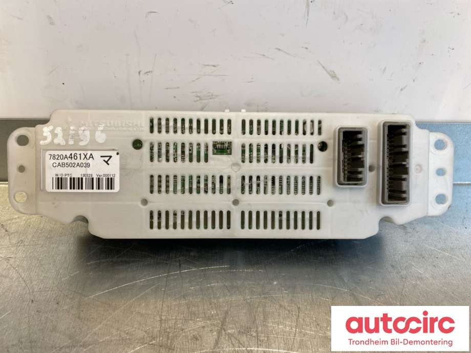 Varmeapparat betjening til Mitsubishi Outlander 2012-2015 (Type III, Fase 1)  (7820A461XA|)