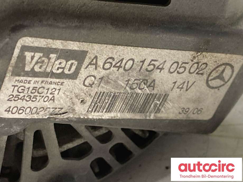 Dynamo diesel til Mercedes B-Klasse 2005-2008 (Fase 1) (W245) (W245) (VALEO|A 640 154 03 02|A 640 154 05 02|)