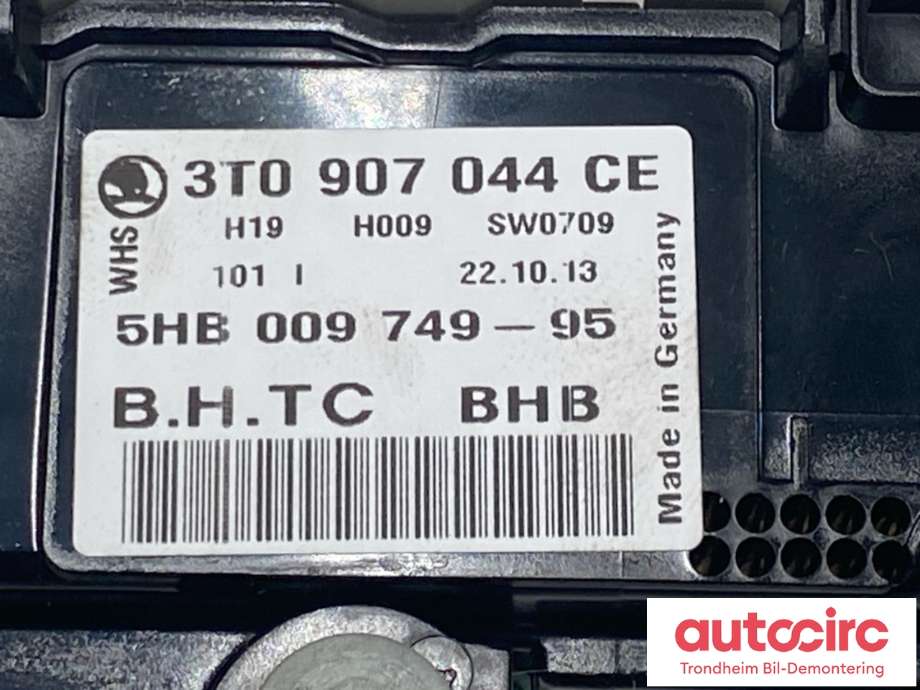 Varmeapparat betjening til Škoda Superb 2008-2015 (Type II) (3T0 907 044 CE|)