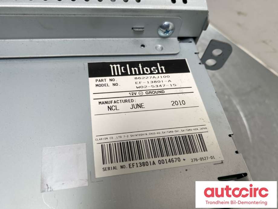 Bilstereo navigasjon skjerm til Subaru Legacy 2009-2015  (86227AJ100|86271AJ450|)