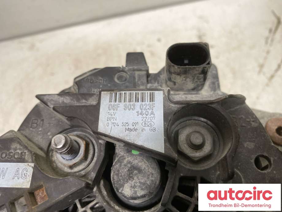 Dynamo til VW Touran 2007-2010 (Type I, Fase 2)  (BOSCH|06F 903 023 F|06F 903 023 FX|)
