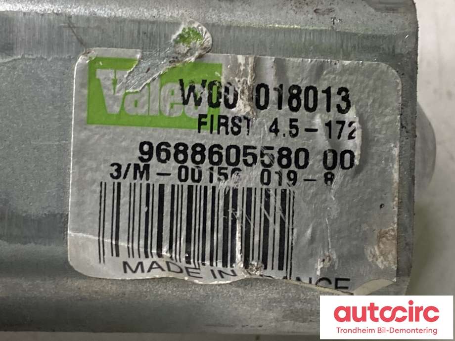 Viskermotor bakrute til Peugeot 508 2014-2018 (Type I, Fase 2) (9688605580|W000018013|6405RX)