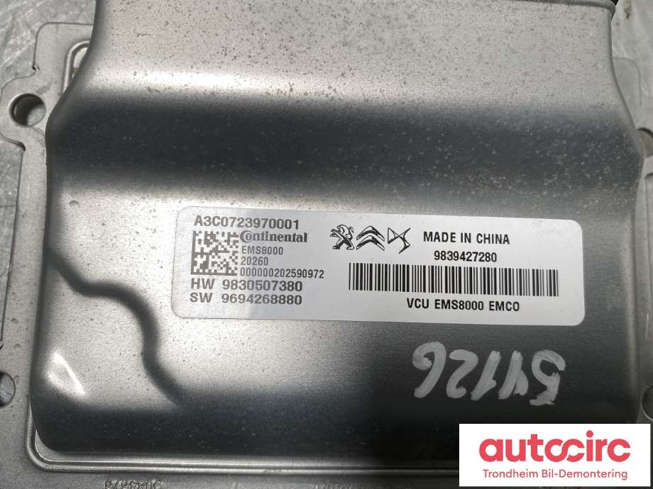 Styreenhet motor til Peugeot 3008 2016-->> (Type II) (9830507380|1671934380|)