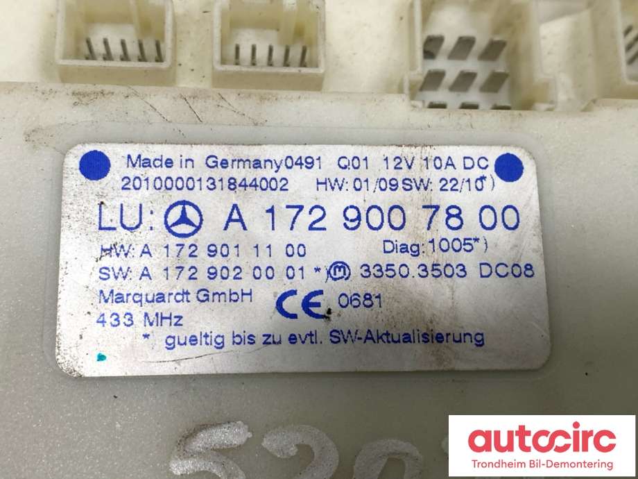 Styreenhet nøkkelfri/keyless til Mercedes CLS 2011-2017 (C218) (C218) (A1729007800|A1729006106|)