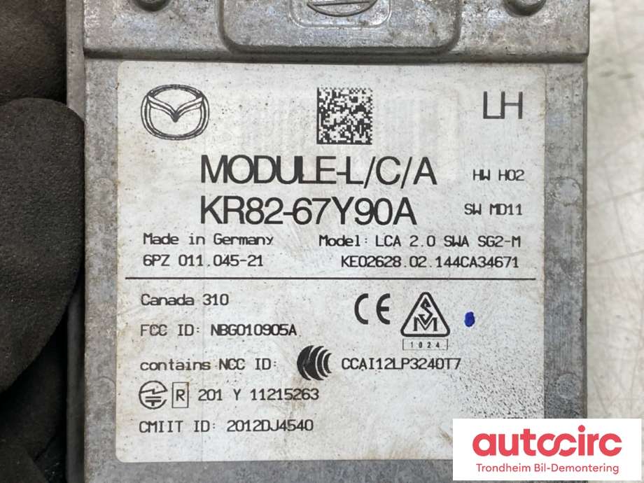 Sensor blindsone til Mazda CX-5 2012-2017 (Type I)  (HELLA / VENSTRE BAK|KR8267Y90A|)