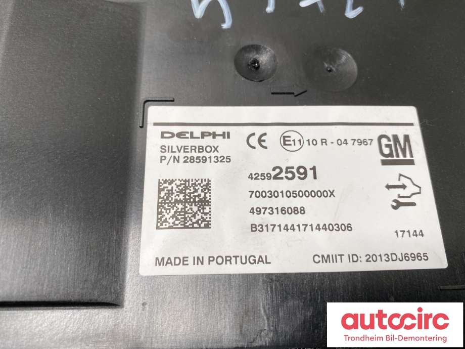Bilstereo til Opel Mokka X 2016-2019 (Type I, Fase 2)  (42592591|)