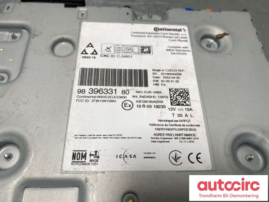 Bilstereo til Opel Corsa-e 2019-->>  (9839633180|)