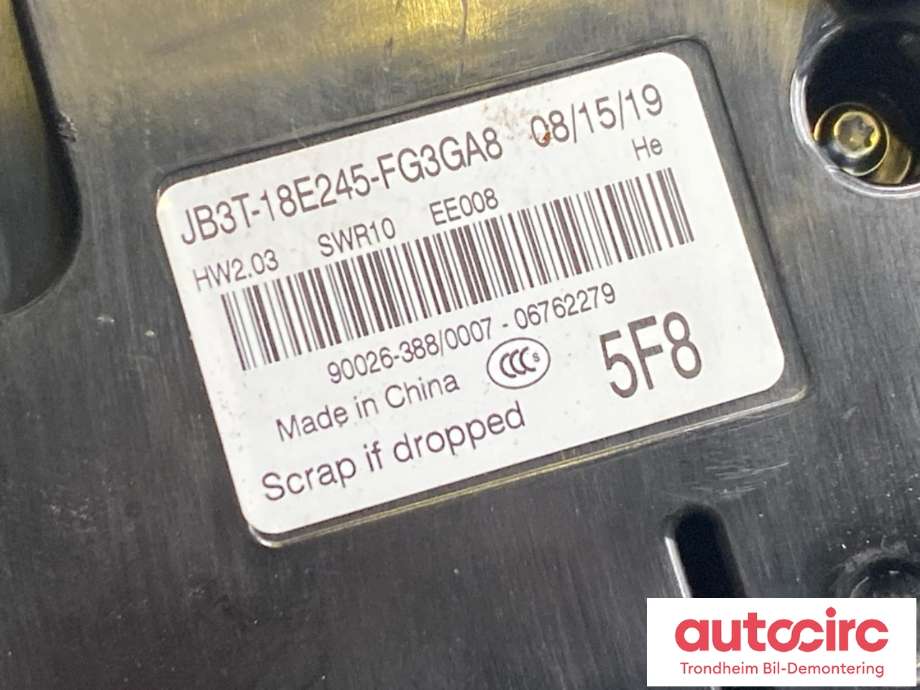 Varmeapparat betjening til Ford Ranger / Ranger Raptor 2015-2022  (2556035|JB3T-18E245-FG3GA8|)