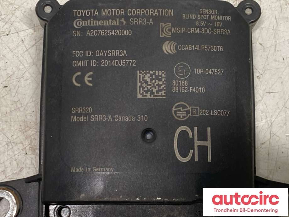 Sensor blindsone til Toyota C-HR 2016-->>  (88162F4011|88162F4010|)