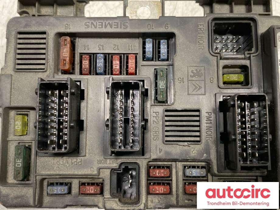 Sikringsboks motorrom til Citroën Berlingo 2002-2008 (Type I, Fase 2) (SIEMENS|6500 Y3|6500Y1|9650618280-00)