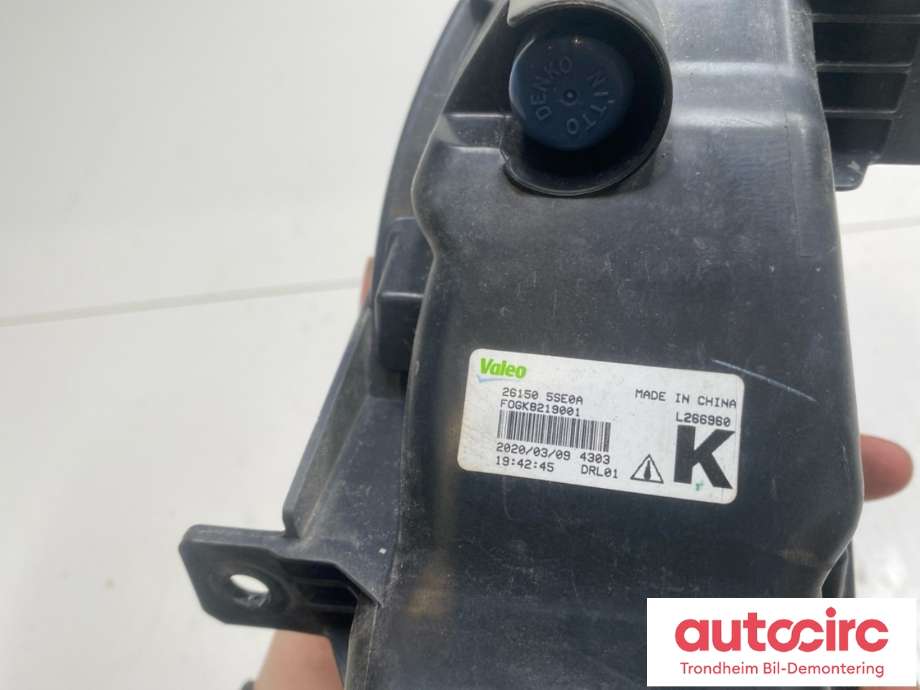 Tåkelykt høyre foran til Nissan Leaf 2018-->> (Type II) (VALEO|261505SE0A|)
