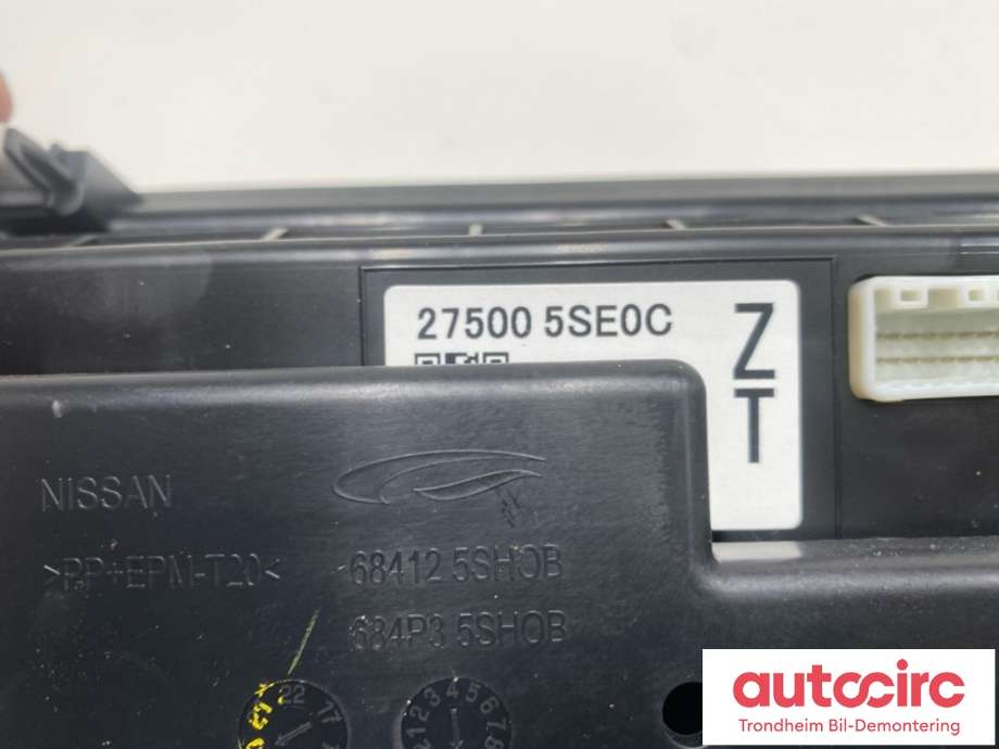 Varmeapparat betjening til Nissan Leaf 2018-->> (Type II)  (275005SE0C|275005SE0B|)