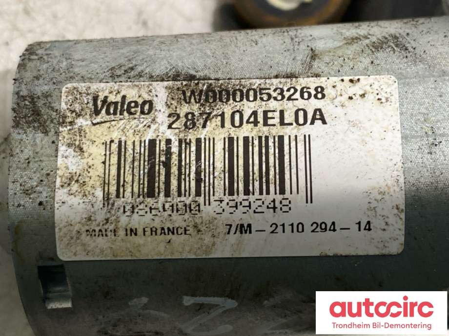 Viskermotor bakrute til Nissan Qashqai 2014-2021 (Type II)  (287104EL0A|W000053268|)