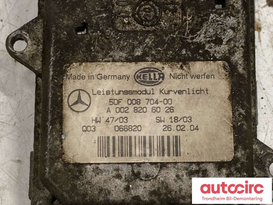 Styreenhet xenon/ballast til Mercedes E-Klasse 2002-2006 (Fase 1) (W211) (W211) (A 002 820 60 26|5DF008704-00|A 003 820 51 26)