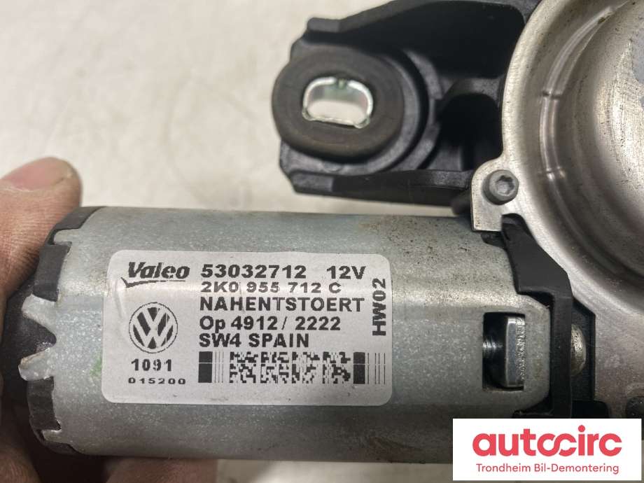 Viskermotor bakrute til VW Caddy 2010-2015 (Type III, Fase 2)  (2K0 955 712 C|)