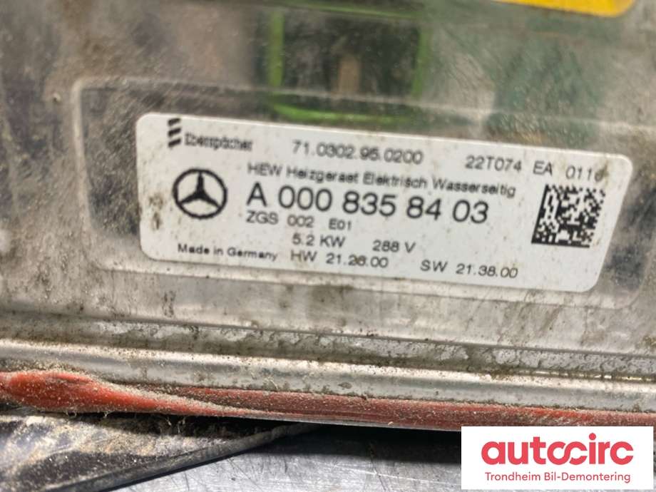 Varmeapparat PTC-heater til Mercedes EQA 2021-->>  (A0008358403|)