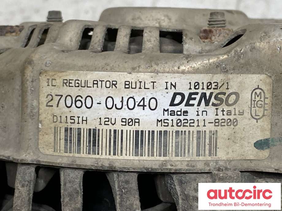 Dynamo til Toyota Yaris 2003-2005 (Type I, Fase 2)  (DENSO|270600J040|MS102211-8200|)