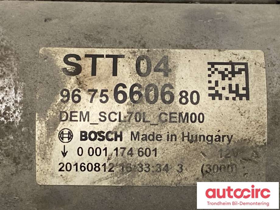 Starter diesel til Peugeot 308 2013-2021 (Type II)  (96 756 606 80|)