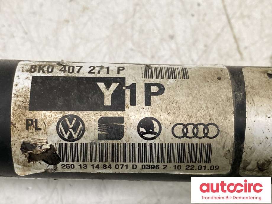 Drivaksel høyre foran, bensin/automat til Audi A4 2007-2014 (Type IV) (B8) (B8) (8K0 407 271 P|)