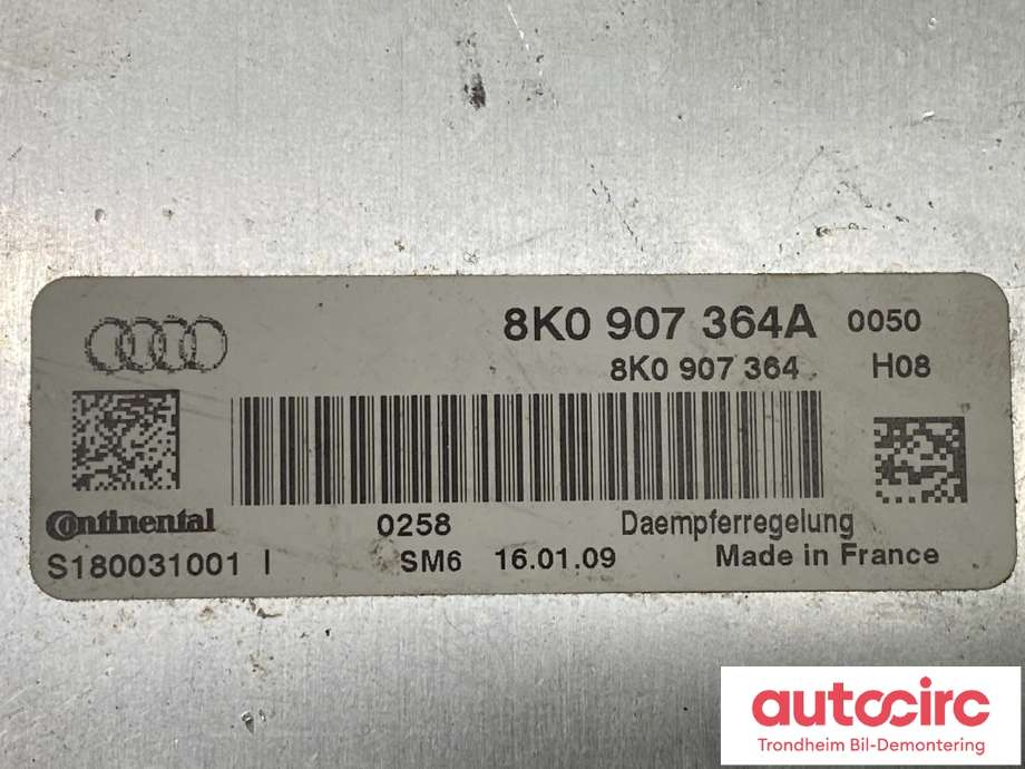 Styreenhet nivå/luftfjæring til Audi A4 2007-2014 (Type IV) (B8) (B8) (CONTINENTAL|8K0 907 364 A|)