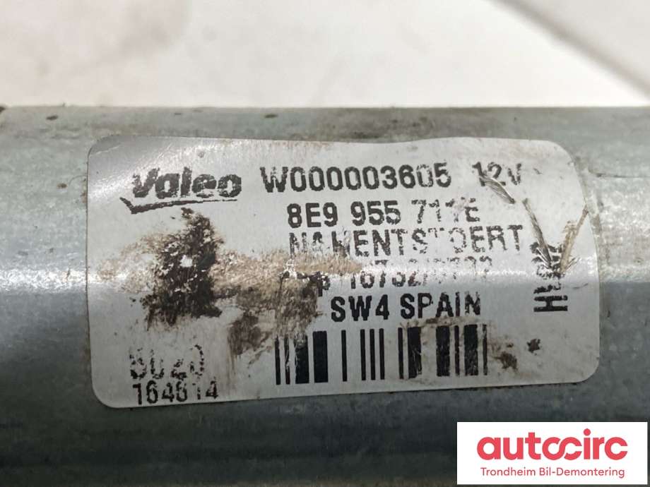 Viskermotor bakrute til Audi A3 2009-2012 (Type II, Fase 2)  (VALEO|8E9955711E|8R0955711B|8R0955711C| W000003605|)