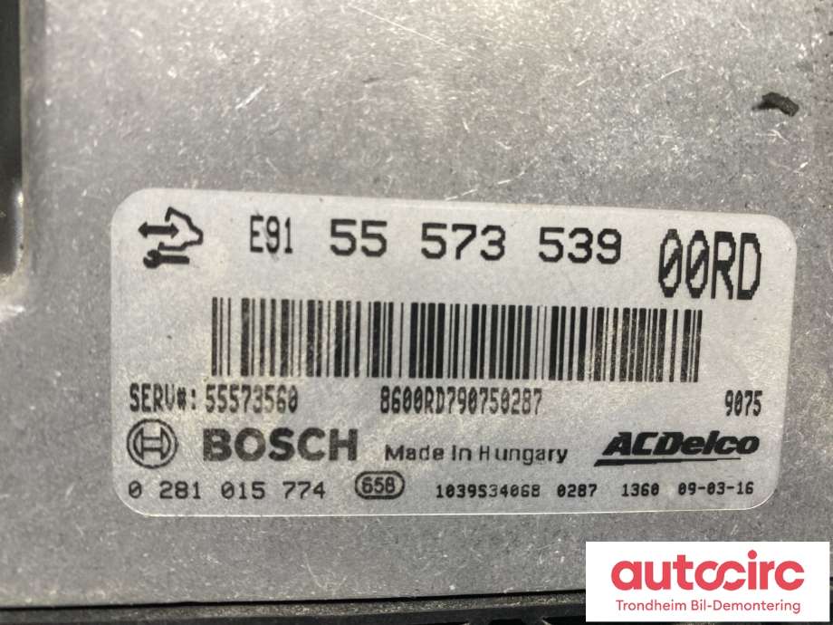 Styreenhet motor til Opel Insignia A 2009-2014  (BOSCH|55573539|55573560|55575349| 55573330| 0 281 015 774)