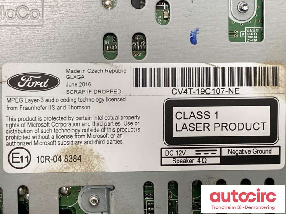 Bilstereo til Ford Kuga 2013-2019 (CV4T-19C107-NE|GV4T-19C107-HB|2112795)
