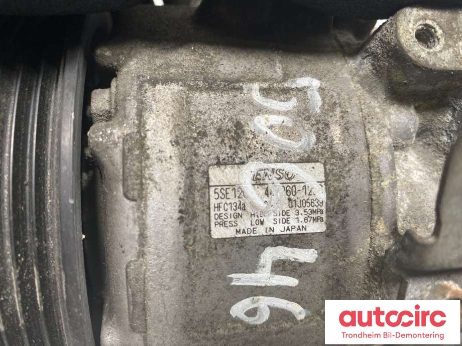 Aircondition kompressor til Toyota RAV4 2006-2009 (Type III, Fase 1)  (DENSO|4472601258|5SE12C|8831042250)