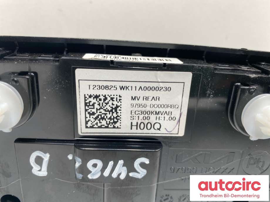 Varmeapparat betjening til Kia EV9 2023-->> (97950DO000RBQ|)