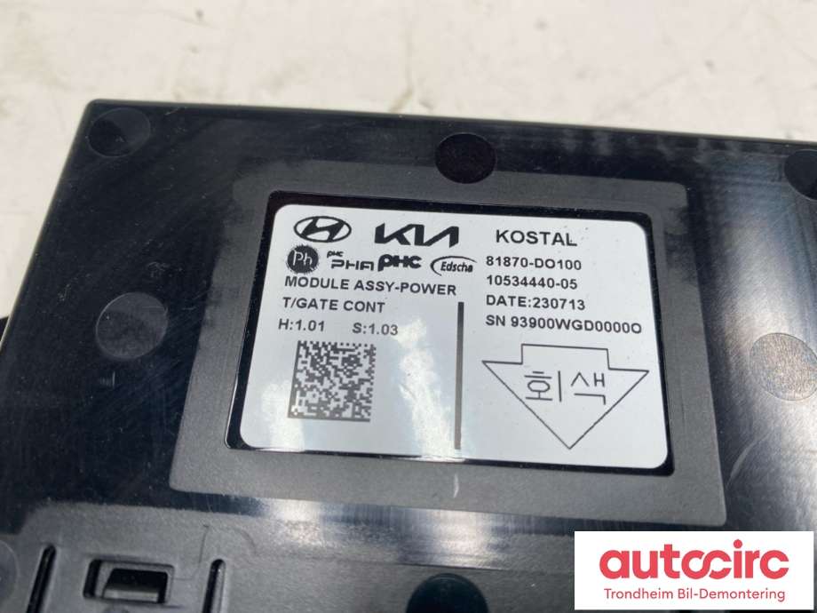 Styreenhet elektrisk bakluke til Kia EV9 2023-->>  (81870DO100|)