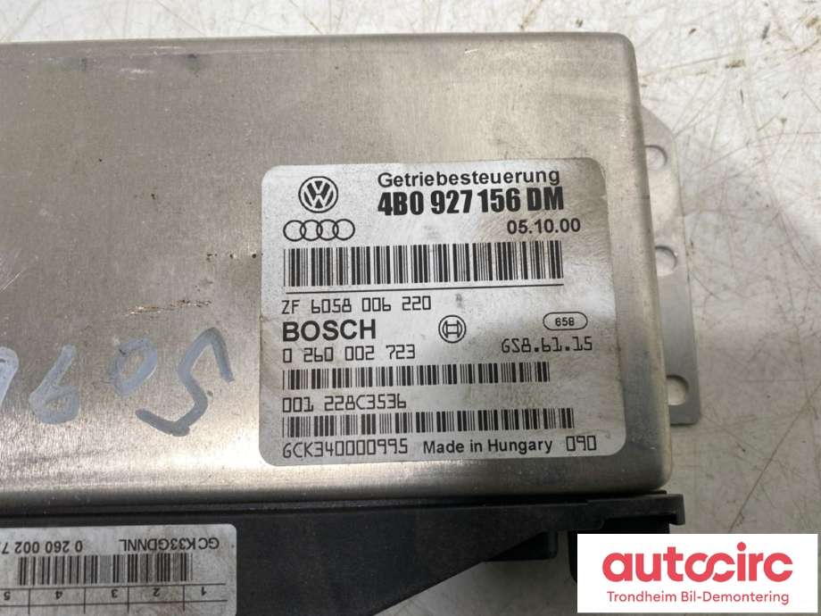 Styreenhet girkasse til Audi A6 2001-2004 (Type II, Fase 2) (C5) (C5) (BOSCH|4B0 927 156 DM|0 260 002 723|)
