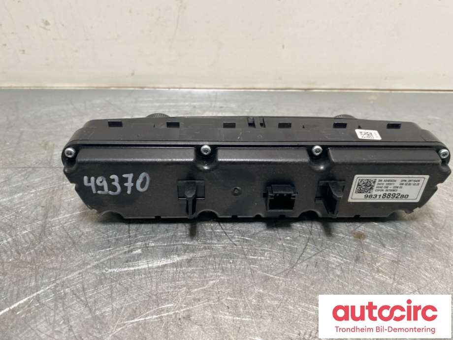 Varmeapparat betjening til Opel Mokka E 2020-->> (Type II)  (98 318 892 80|)