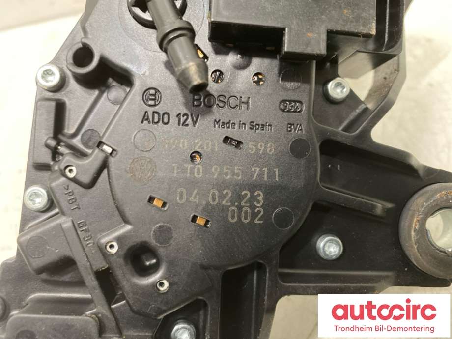 Viskermotor bakrute til VW Touran 2003-2006 (Type I, Fase 1) (BOSCH|1T0955711|1T0955711C|1T0955711D|0390201598|)