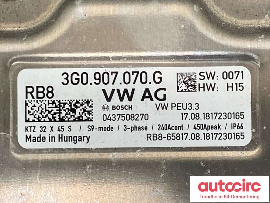 Inverter hybrid til VW Passat 2019-->> (Fase 2) (B8) (B8) (3G0907070G|)