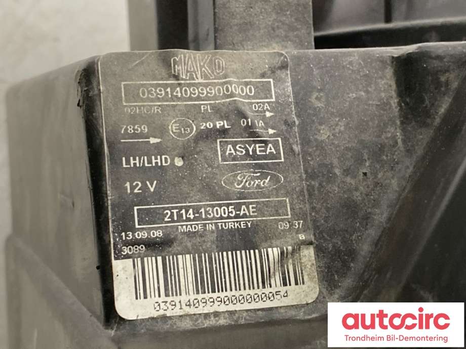 Frontlykt venstre halogen til Ford Transit Connect 2003-2009 (Type I, Fase 1) (1346495|2T14-13005-AG|2T14-13008-AB)