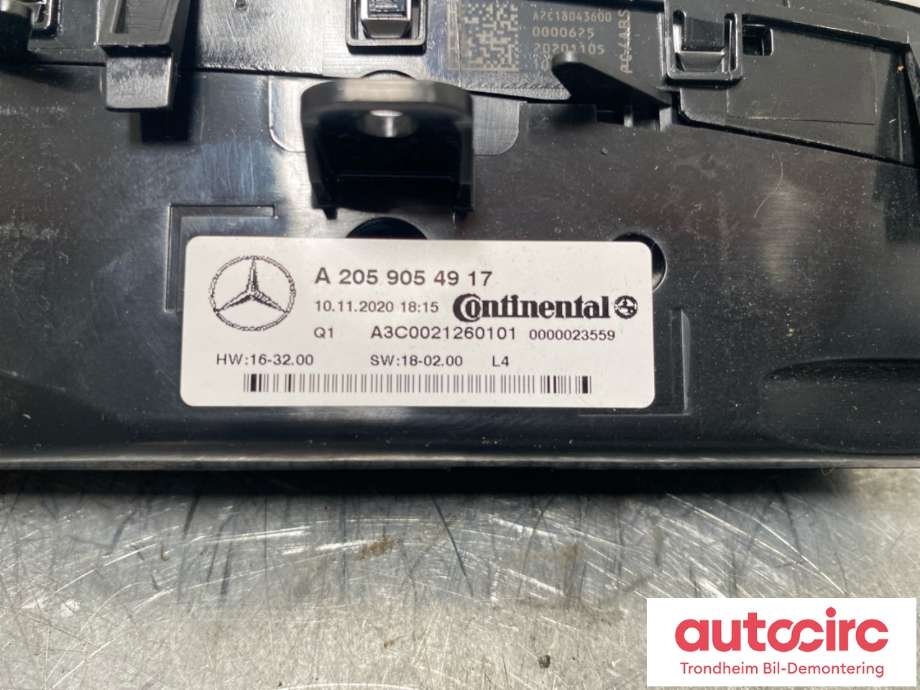 Varmeapparat betjening til Mercedes EQC 2019-->>  (A2059054917|)