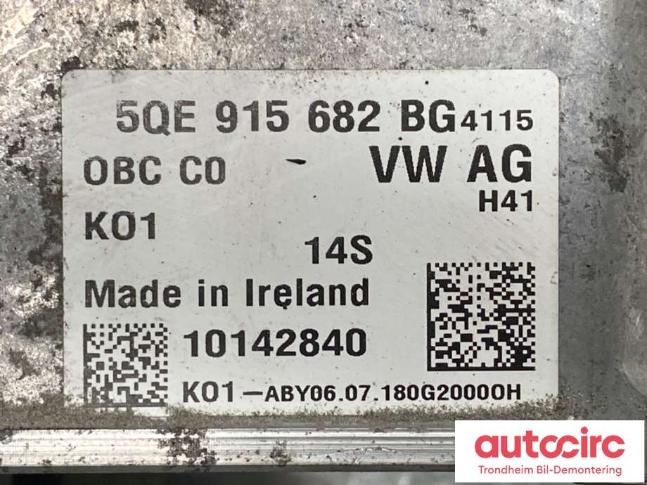 Batterilader (OBC - On Board Charger) til VW Passat 2019-->> (Fase 2) (B8) (B8) (5QE915682BG|)