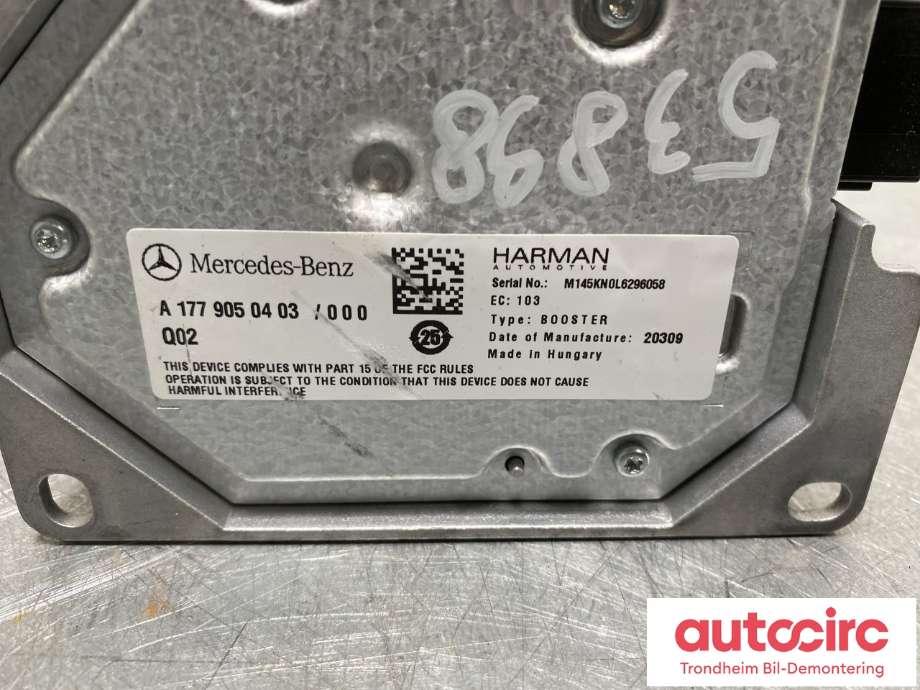 Bilstereo forsterker til Mercedes EQC 2019-->>  (A 177 905 04 03|)
