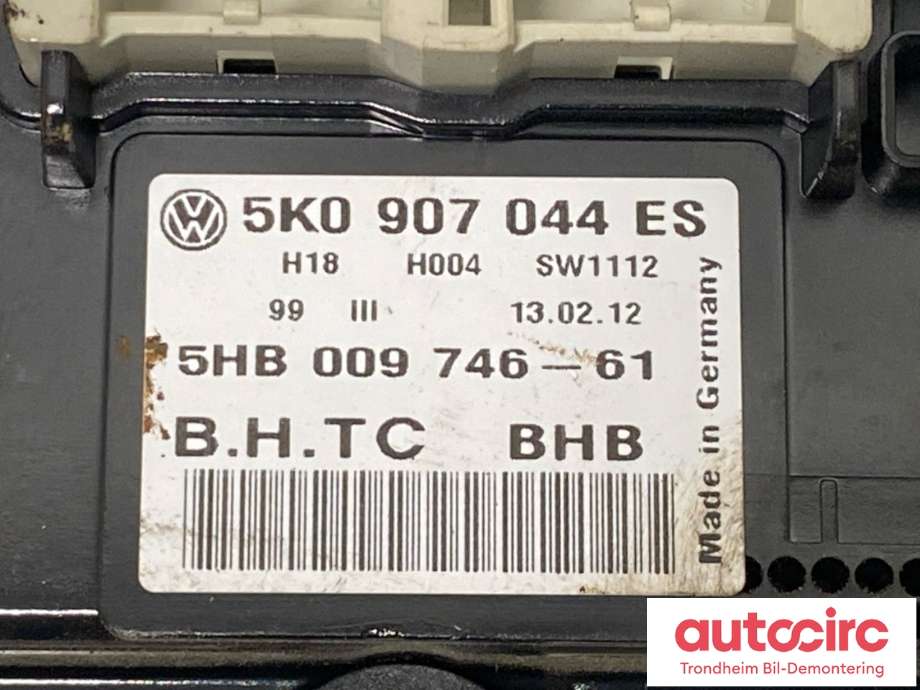 Varmeapparat betjening til VW Tiguan 2011-2016 (Type I, Fase 2) (5K0 907 044 HB|)