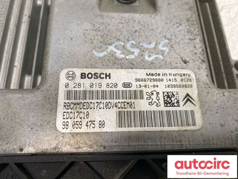 Styreenhet motor til Peugeot 208 2012-2019 (Type I)  (16 080 851 80|)