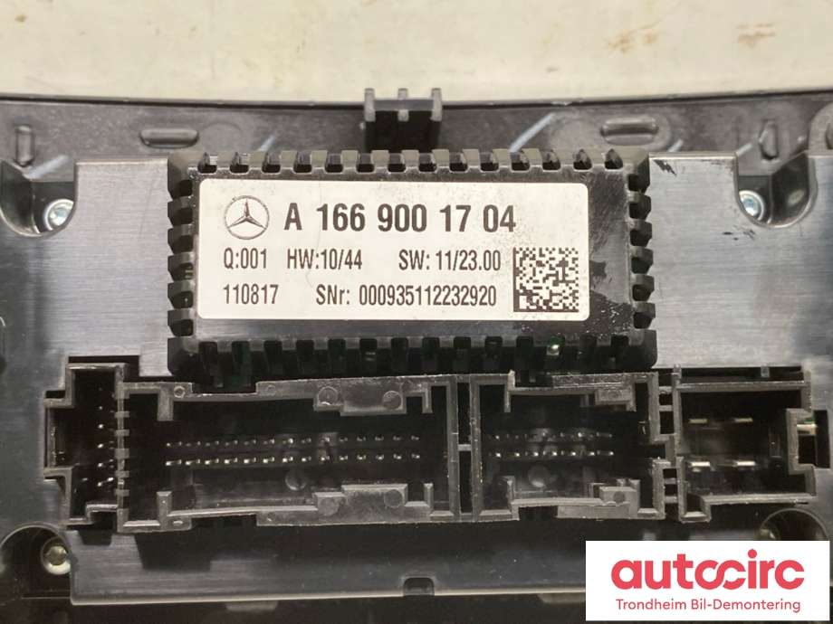 Varmeapparat betjening til Mercedes ML 2011-2015 (Fase 1) (W166) (W166) (A 166 900 17 04|)