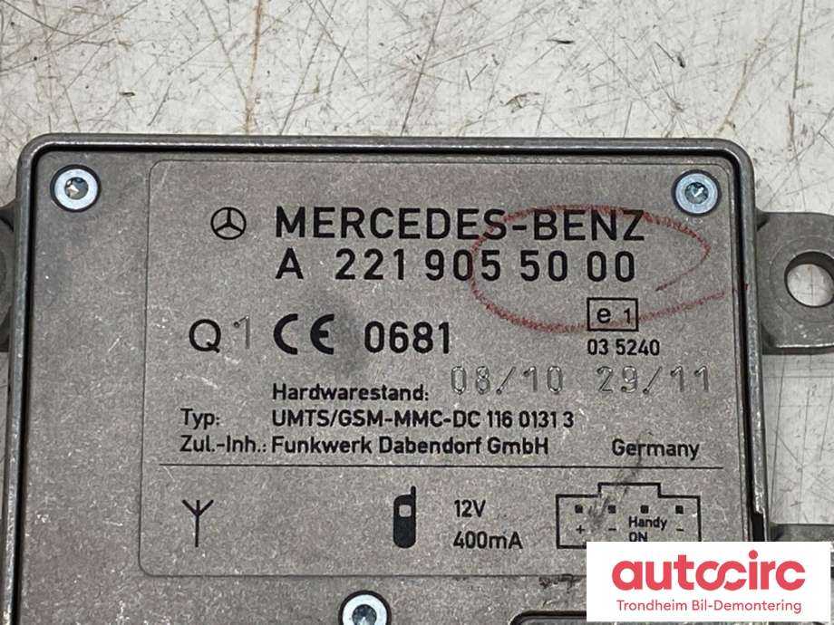 Antenne forsterker til Mercedes ML 2011-2015 (Fase 1) (W166) (W166) (A 221 905 50 00|)