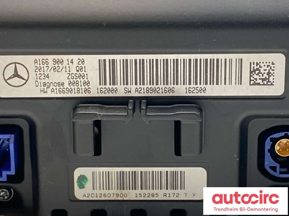 Bilstereo navigasjon skjerm til Mercedes B-Klasse, electric drive 2014-2018 (W242) (W242) (A1669001420|A1669000115|A1669004421| A1669008222)