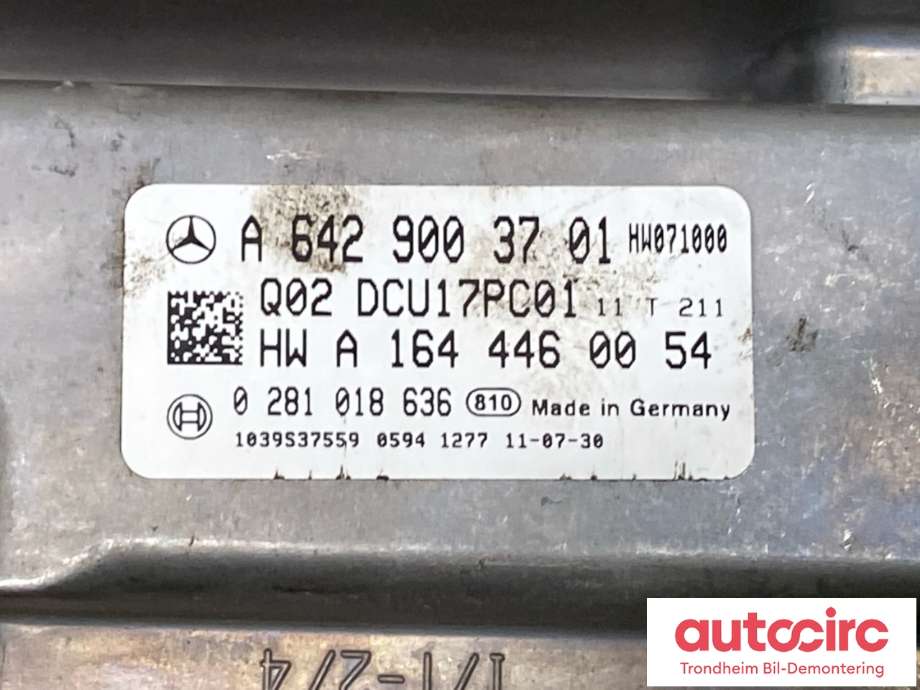 Styreenhet diverse til Mercedes ML 2011-2015 (Fase 1) (W166) (W166) (A 642 900 53 01|A 642 900 68 01|A 642 900 37 01)